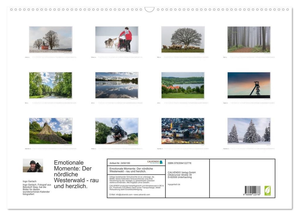 Weitere Ansicht: Emotionale Momente: Der nördliche Westerwald - rau und herzlich. (Wandkalender 2027 DIN A2 quer), CALVENDO Monatskalender | Ingo Gerlach, Calvendo