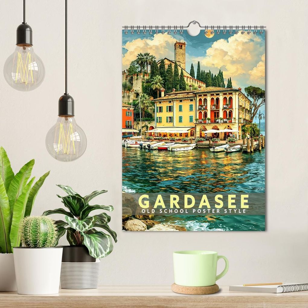 Weitere Ansicht: Gardasee - Old School Poster Style (Wandkalender 2027 DIN A4 hoch), CALVENDO Monatskalender | Val Thoermer, Calvendo