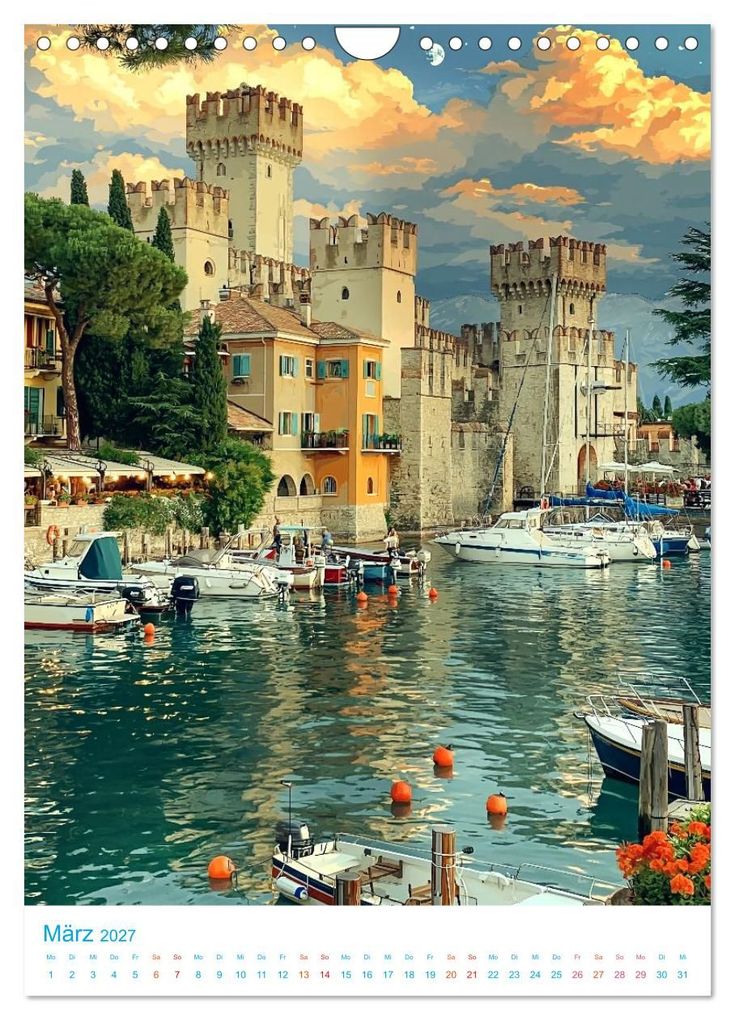 Weitere Ansicht: Gardasee - Old School Poster Style (Wandkalender 2027 DIN A4 hoch), CALVENDO Monatskalender | Val Thoermer, Calvendo