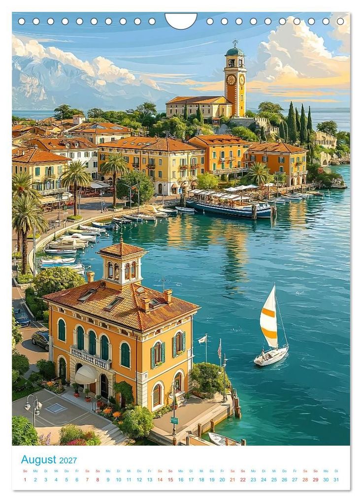 Weitere Ansicht: Gardasee - Old School Poster Style (Wandkalender 2027 DIN A4 hoch), CALVENDO Monatskalender | Val Thoermer, Calvendo
