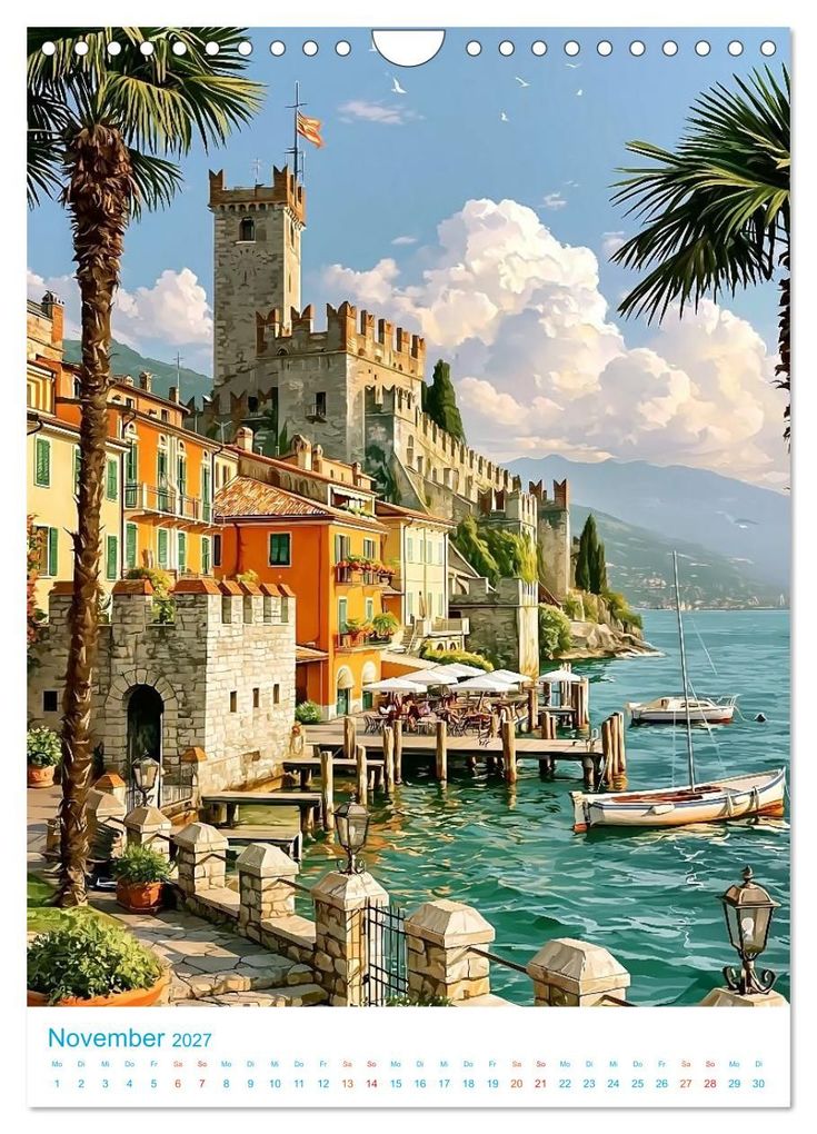 Weitere Ansicht: Gardasee - Old School Poster Style (Wandkalender 2027 DIN A4 hoch), CALVENDO Monatskalender | Val Thoermer, Calvendo