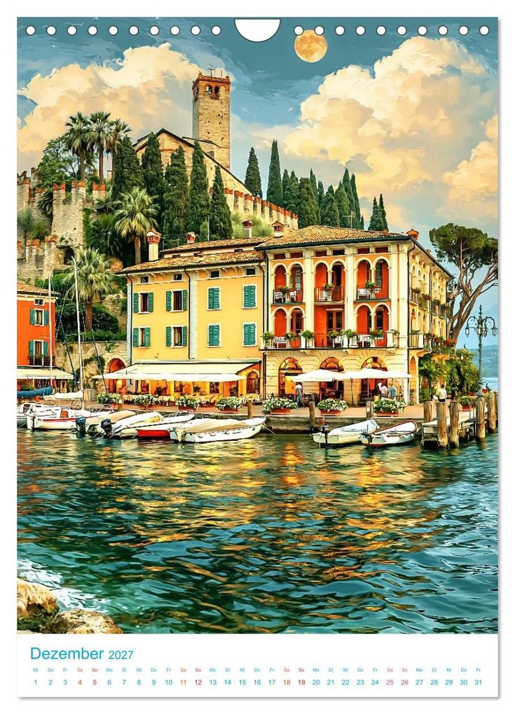 Weitere Ansicht: Gardasee - Old School Poster Style (Wandkalender 2027 DIN A4 hoch), CALVENDO Monatskalender | Val Thoermer, Calvendo