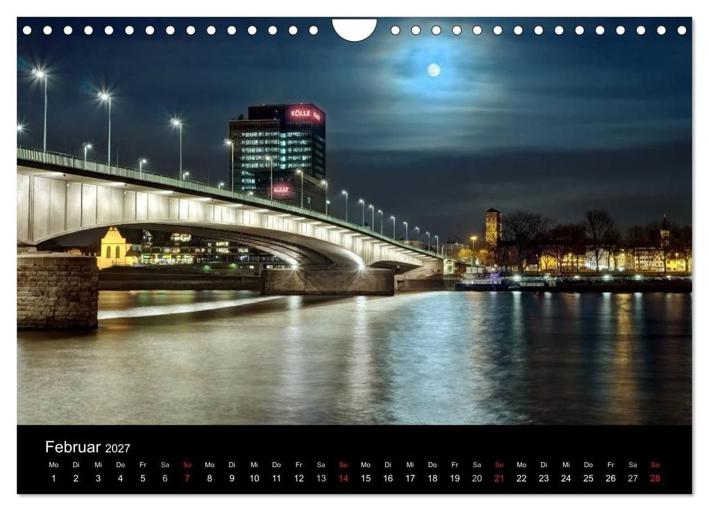 Weitere Ansicht: Köln bei Nacht - dunkelbunte Stadt (Wandkalender 2027 DIN A4 quer), CALVENDO Monatskalender | Peter Brüggen // www. koelndunkelbunt.de, Calvendo