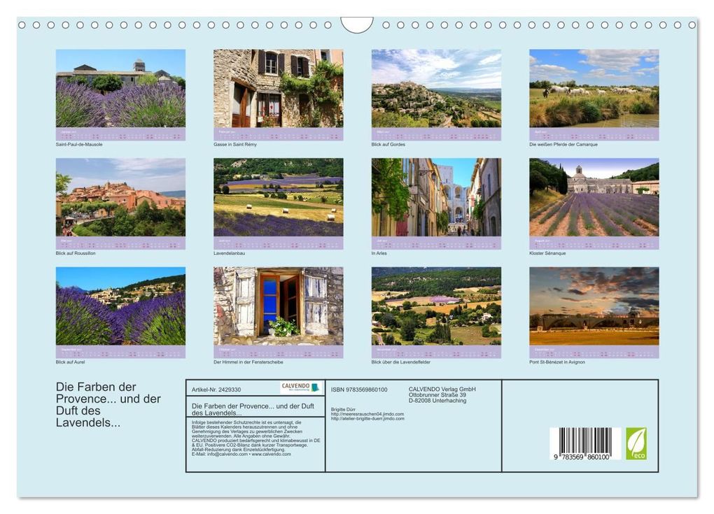Weitere Ansicht: Die Farben der Provence... und der Duft des Lavendels... (Wandkalender 2027 DIN A3 quer), CALVENDO Monatskalender | Brigitte Dürr, Calvendo