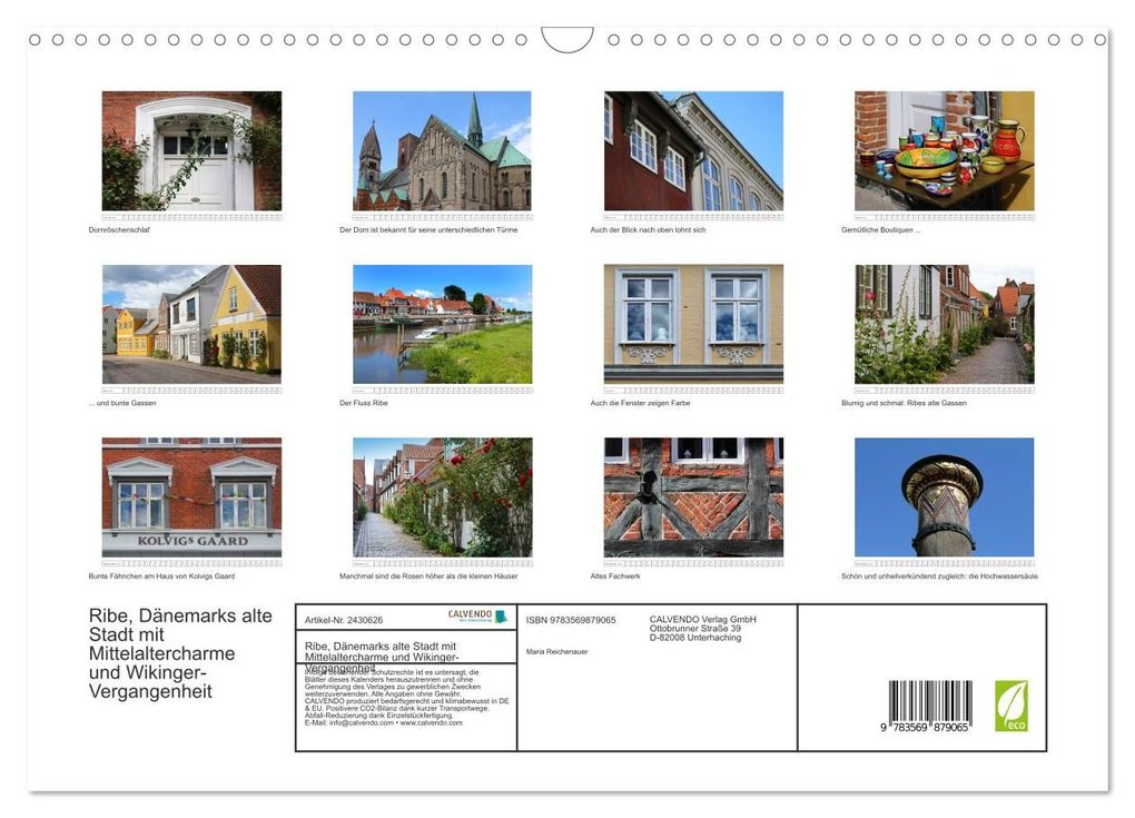 Weitere Ansicht: Ribe, Dänemarks alte Stadt mit Mittelaltercharme und Wikinger-Vergangenheit (Wandkalender 2027 DIN A3 quer), CALVENDO Monatskalender | Maria Reichenauer, Calvendo