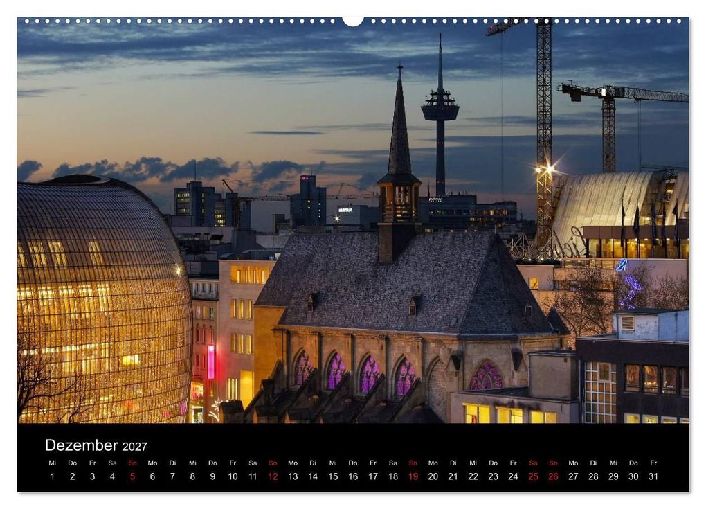 Weitere Ansicht: köln dunkelbunt II - Die Stadt leuchtet! (Wandkalender 2027 DIN A2 quer), CALVENDO Monatskalender | Peter Brüggen // www. koelndunkelbunt.de, Calvendo