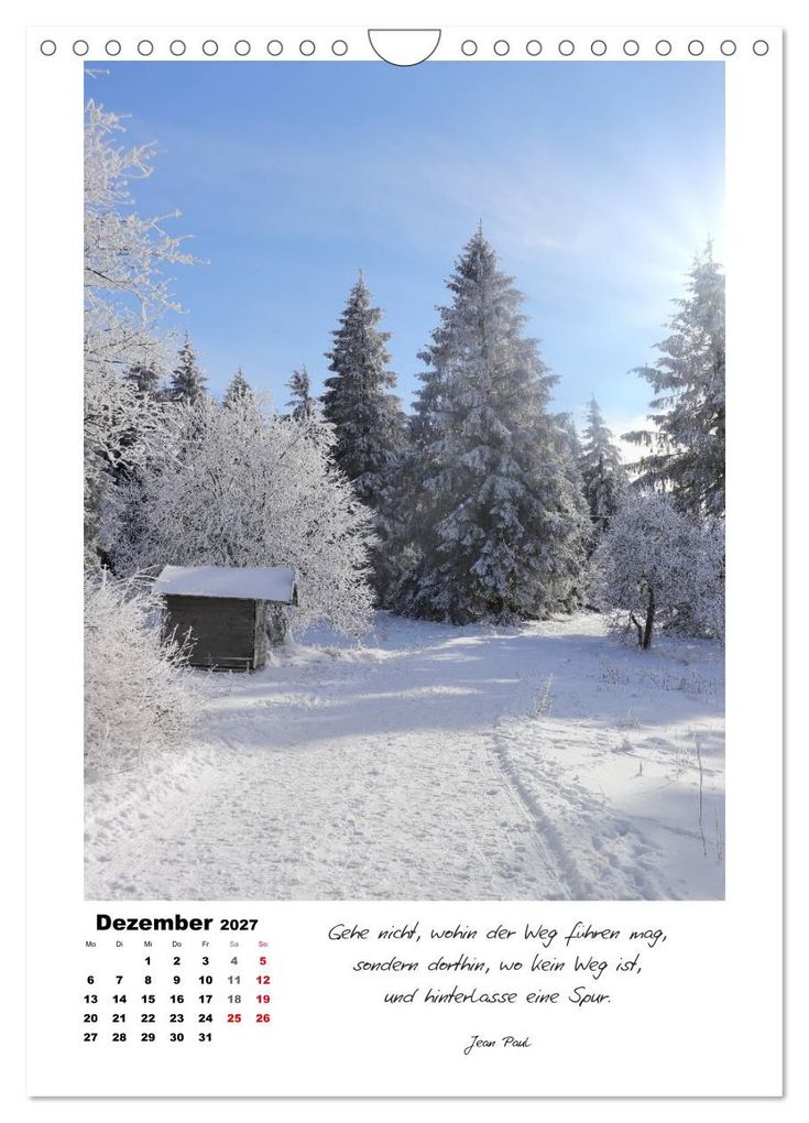 Weitere Ansicht: Wege durchs Jahr - Spaziergänge im schönen Nordhessen (Wandkalender 2027 DIN A4 hoch), CALVENDO Monatskalender | Sabine Löwer, Calvendo