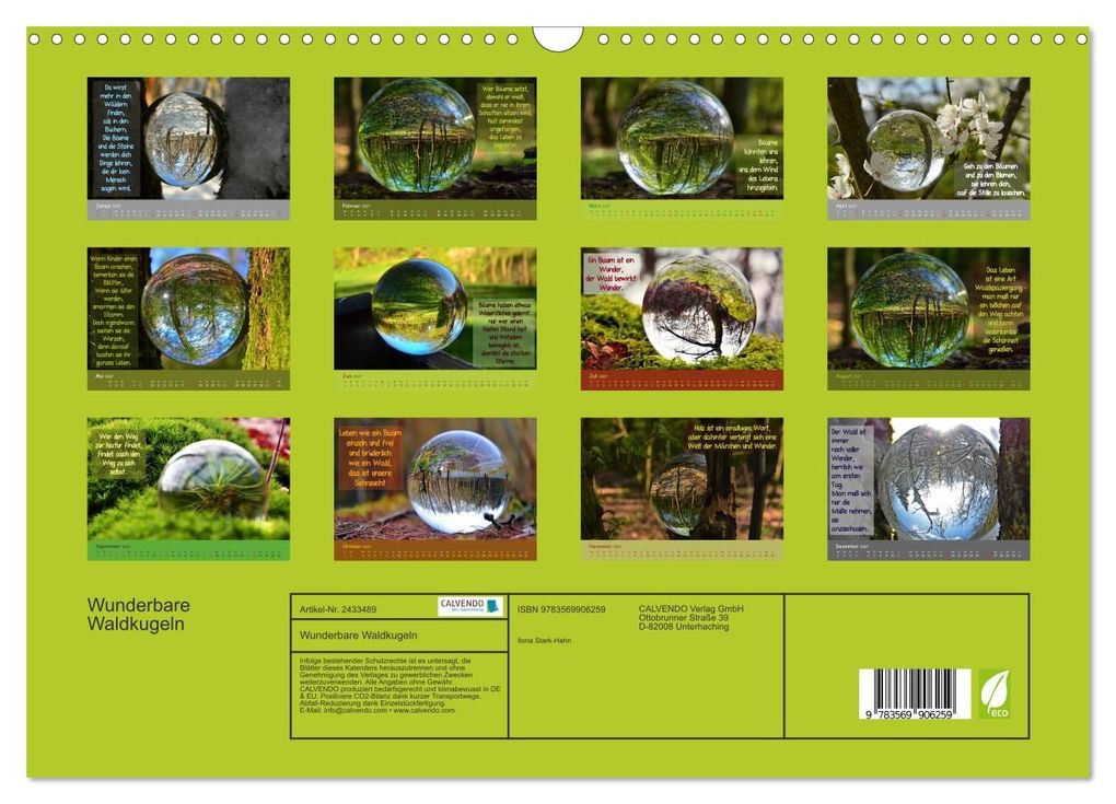 Weitere Ansicht: Wunderbare Waldkugeln (Wandkalender 2027 DIN A3 quer), CALVENDO Monatskalender | Ilona Stark-Hahn, Calvendo