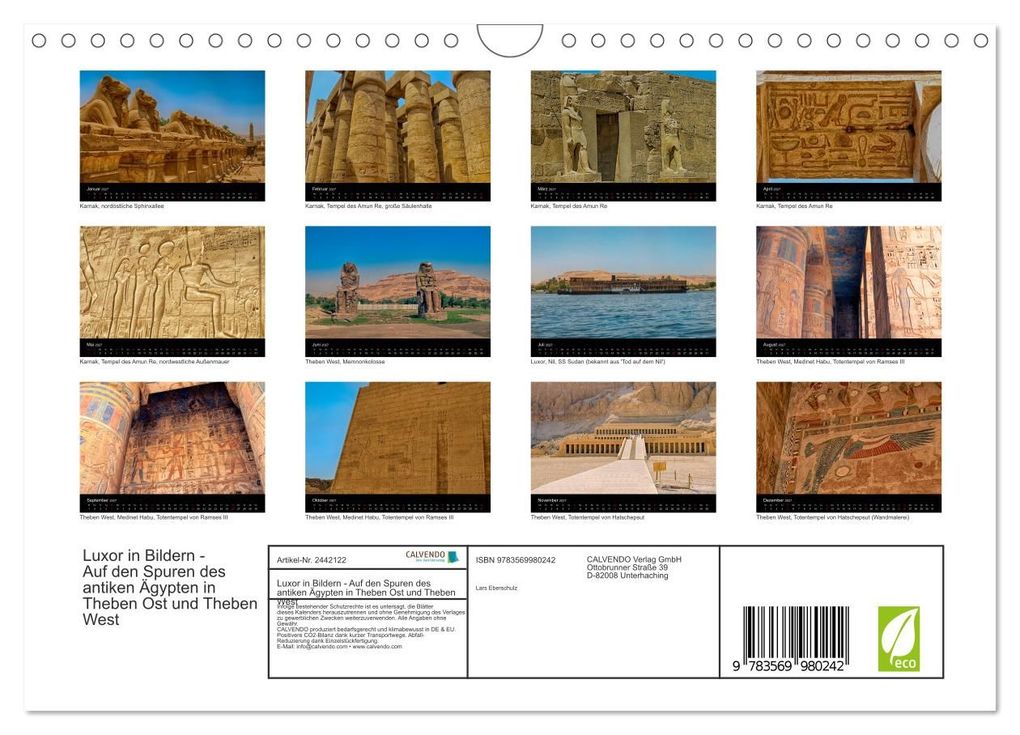 Weitere Ansicht: Luxor in Bildern - Auf den Spuren des antiken Ägypten in Theben Ost und Theben West (Wandkalender 2027 DIN A4 quer), CALVENDO Monatskalender | Lars Eberschulz, Calvendo