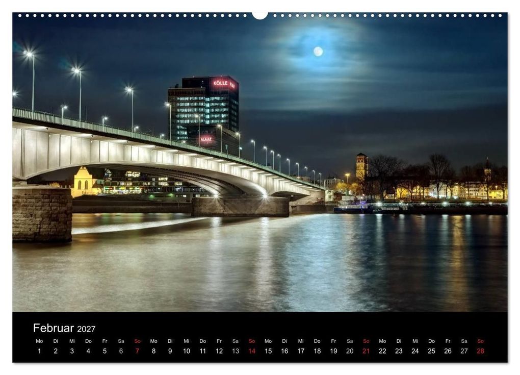 Weitere Ansicht: Köln bei Nacht - dunkelbunte Stadt (Wandkalender 2027 DIN A2 quer), CALVENDO Monatskalender | Peter Brüggen // www. koelndunkelbunt.de, Calvendo
