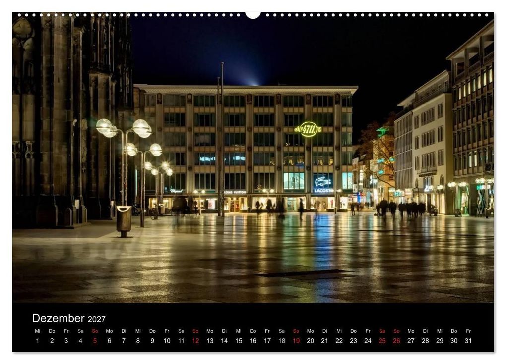 Weitere Ansicht: Köln bei Nacht - dunkelbunte Stadt (Wandkalender 2027 DIN A2 quer), CALVENDO Monatskalender | Peter Brüggen // www. koelndunkelbunt.de, Calvendo