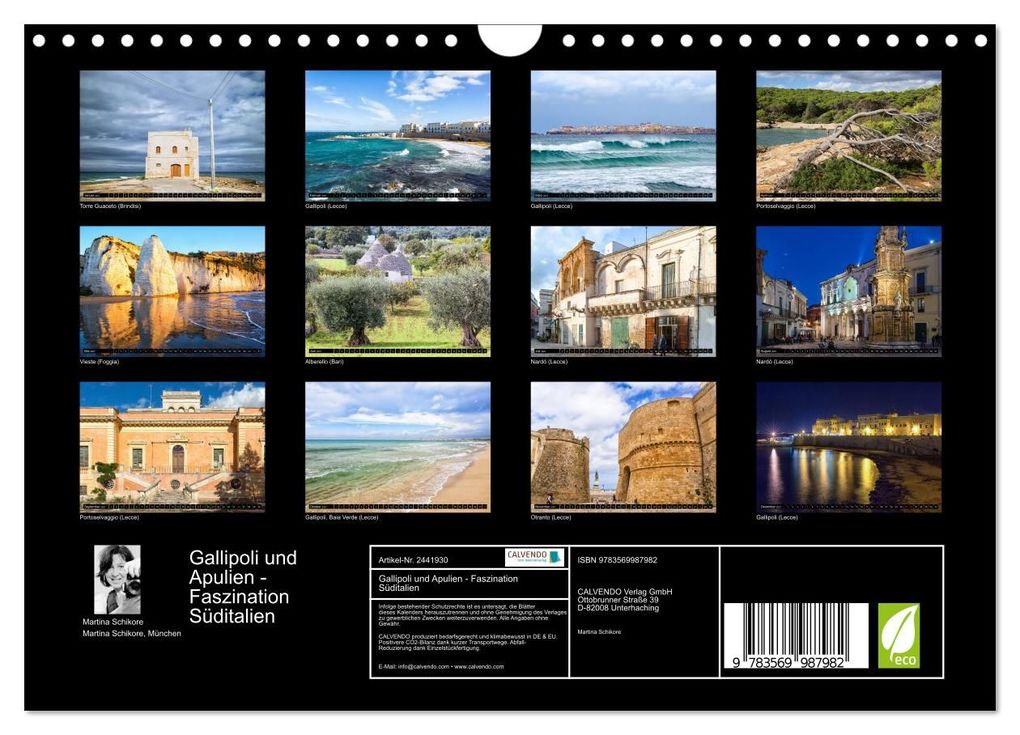Weitere Ansicht: Gallipoli und Apulien - Faszination Süditalien (Wandkalender 2027 DIN A4 quer), CALVENDO Monatskalender | Martina Schikore, Calvendo