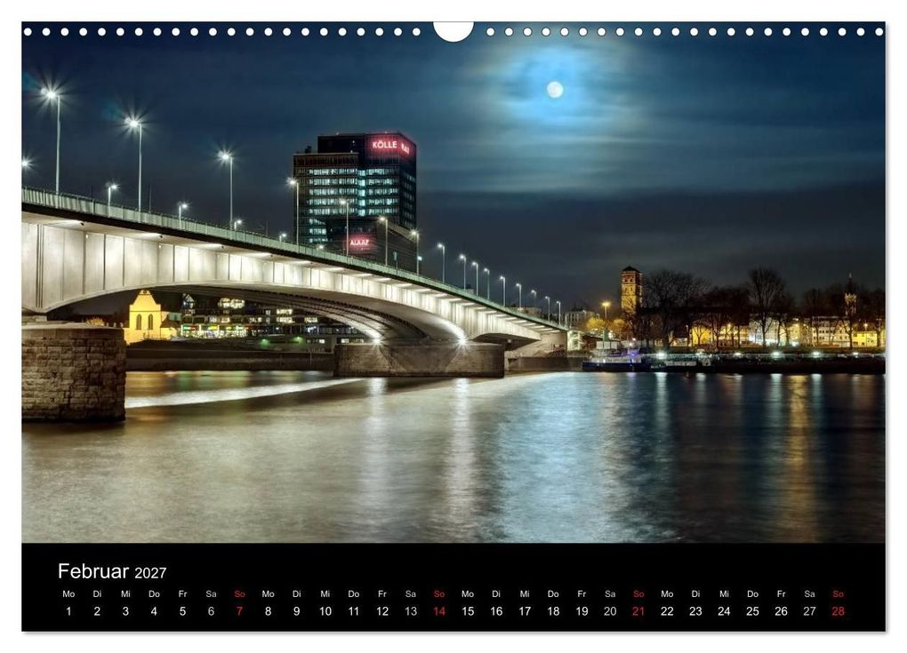 Weitere Ansicht: Köln bei Nacht - dunkelbunte Stadt (Wandkalender 2027 DIN A3 quer), CALVENDO Monatskalender | Peter Brüggen // www. koelndunkelbunt.de, Calvendo
