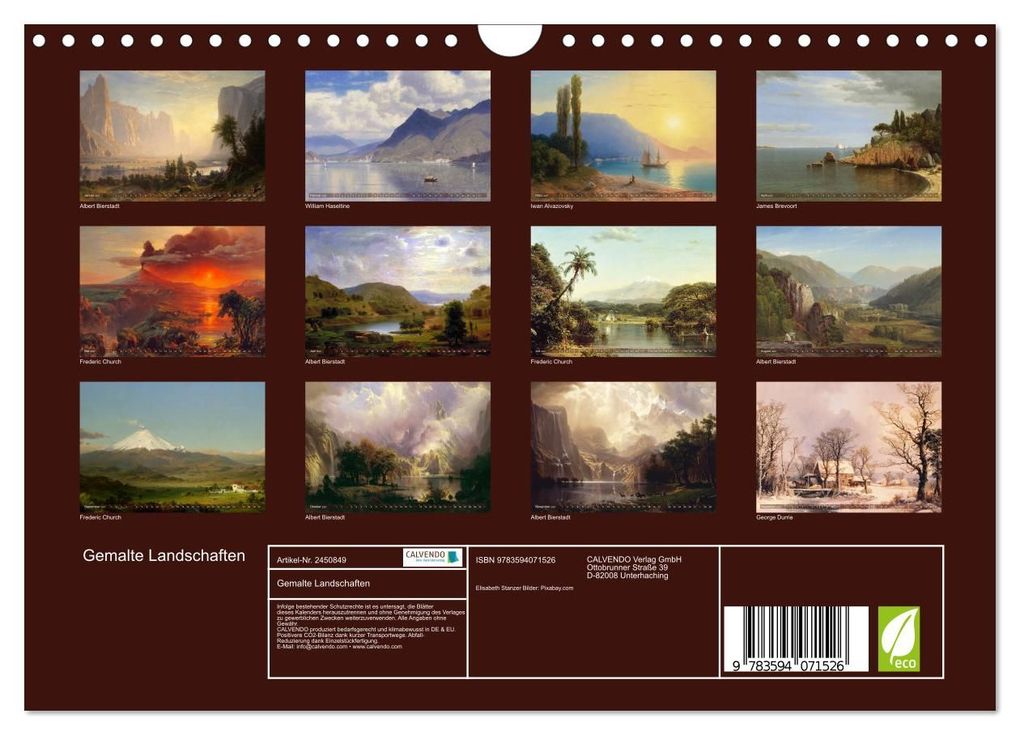 Weitere Ansicht: Gemalte Landschaften (Wandkalender 2027 DIN A4 quer), CALVENDO Monatskalender | Elisabeth Stanzer, Calvendo