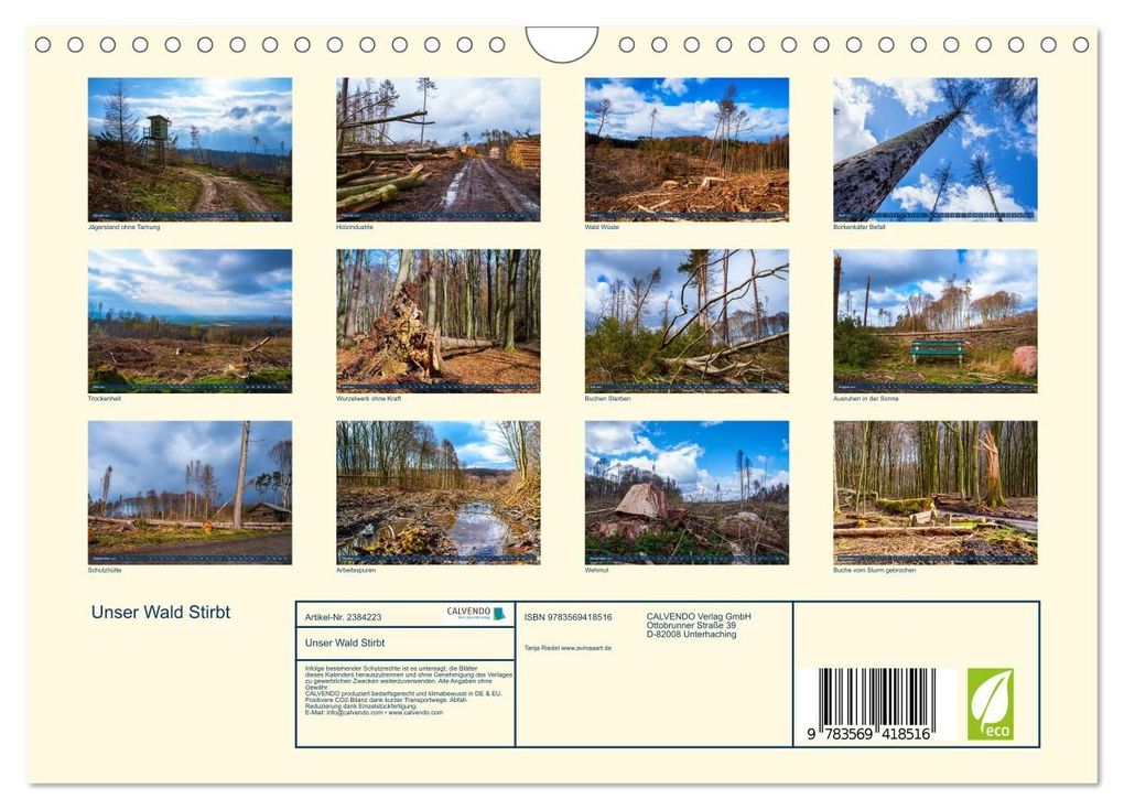 Weitere Ansicht: Unser Wald Stirbt (Wandkalender 2027 DIN A4 quer), CALVENDO Monatskalender | Tanja Riedel, Calvendo