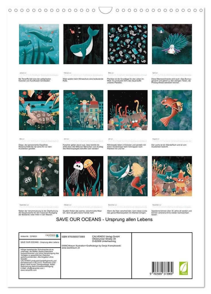 Weitere Ansicht: SAVE OUR OCEANS - Ursprung allen Lebens (Wandkalender 2027 DIN A3 hoch), CALVENDO Monatskalender | Danja Krampikowski