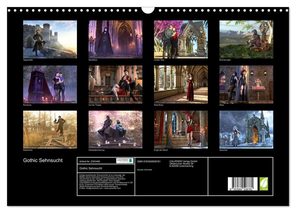 Weitere Ansicht: Gothic Sehnsucht (Wandkalender 2027 DIN A3 quer), CALVENDO Monatskalender | Karsten Schröder, Calvendo