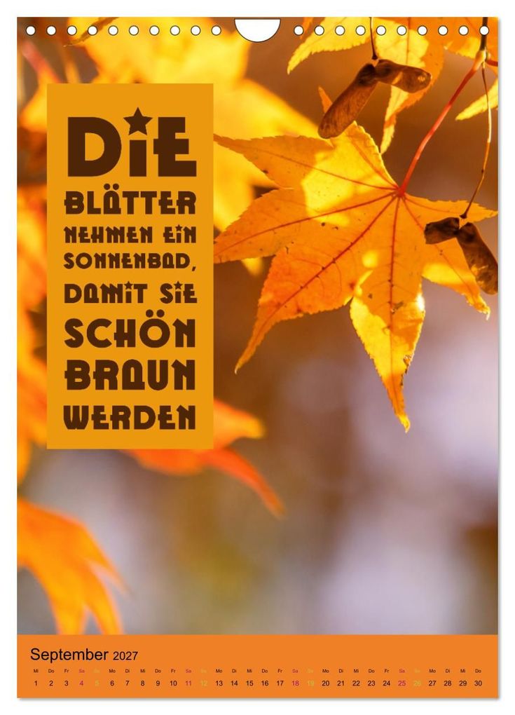 Weitere Ansicht: Die vier Jahreszeiten begleitet mit Sprüchen (Wandkalender 2027 DIN A4 hoch), CALVENDO Monatskalender | Susan Michel, Calvendo