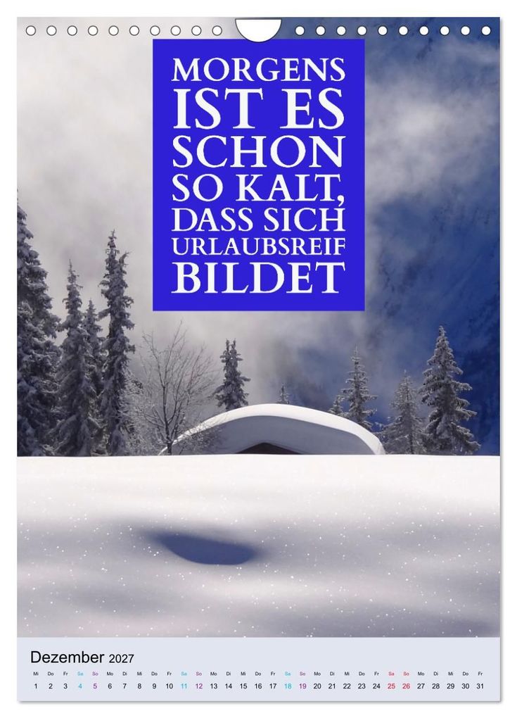 Weitere Ansicht: Die vier Jahreszeiten begleitet mit Sprüchen (Wandkalender 2027 DIN A4 hoch), CALVENDO Monatskalender | Susan Michel, Calvendo