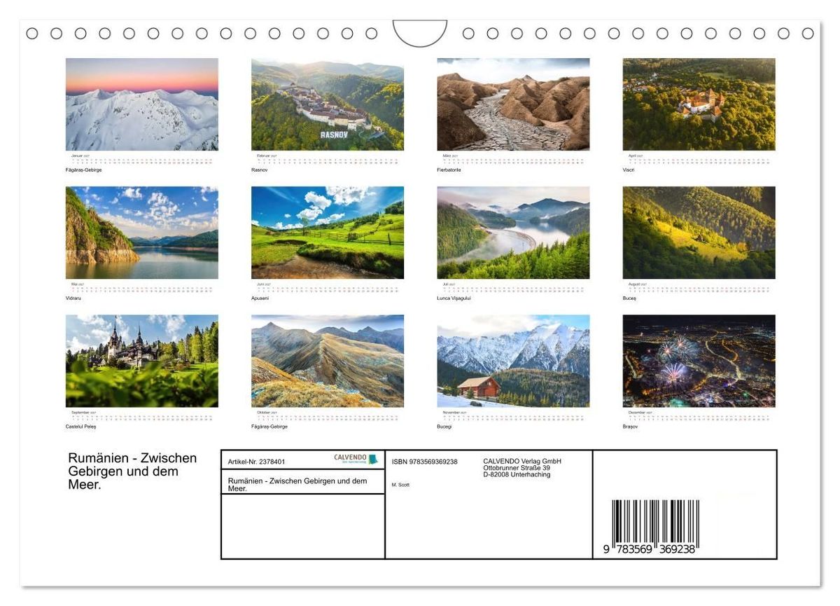 Weitere Ansicht: Rumänien - Zwischen Gebirgen und dem Meer. (Wandkalender 2027 DIN A4 quer), CALVENDO Monatskalender | M. Scott, Calvendo