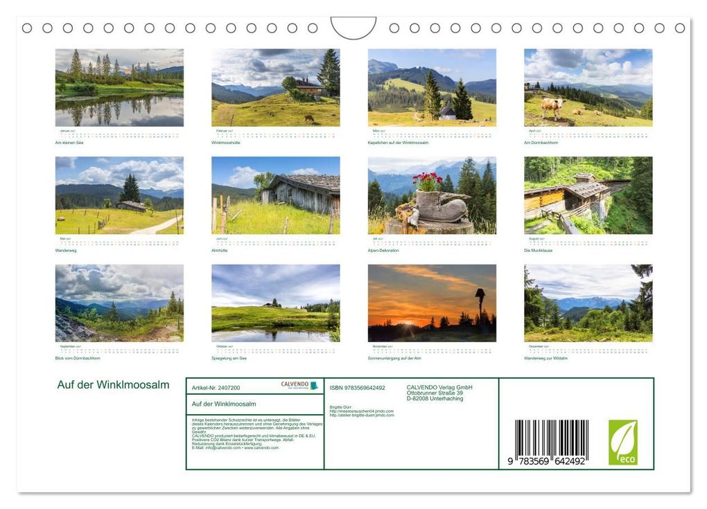 Weitere Ansicht: Auf der Winklmoosalm (Wandkalender 2027 DIN A4 quer), CALVENDO Monatskalender | Brigitte Dürr, Calvendo