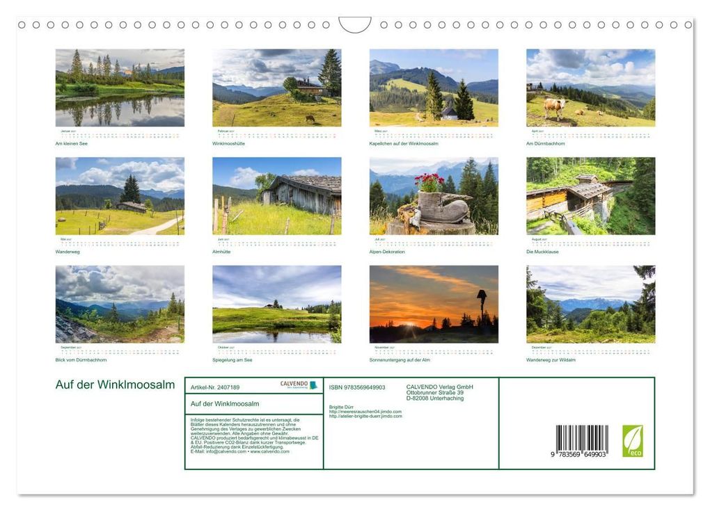 Weitere Ansicht: Auf der Winklmoosalm (Wandkalender 2027 DIN A3 quer), CALVENDO Monatskalender | Brigitte Dürr, Calvendo