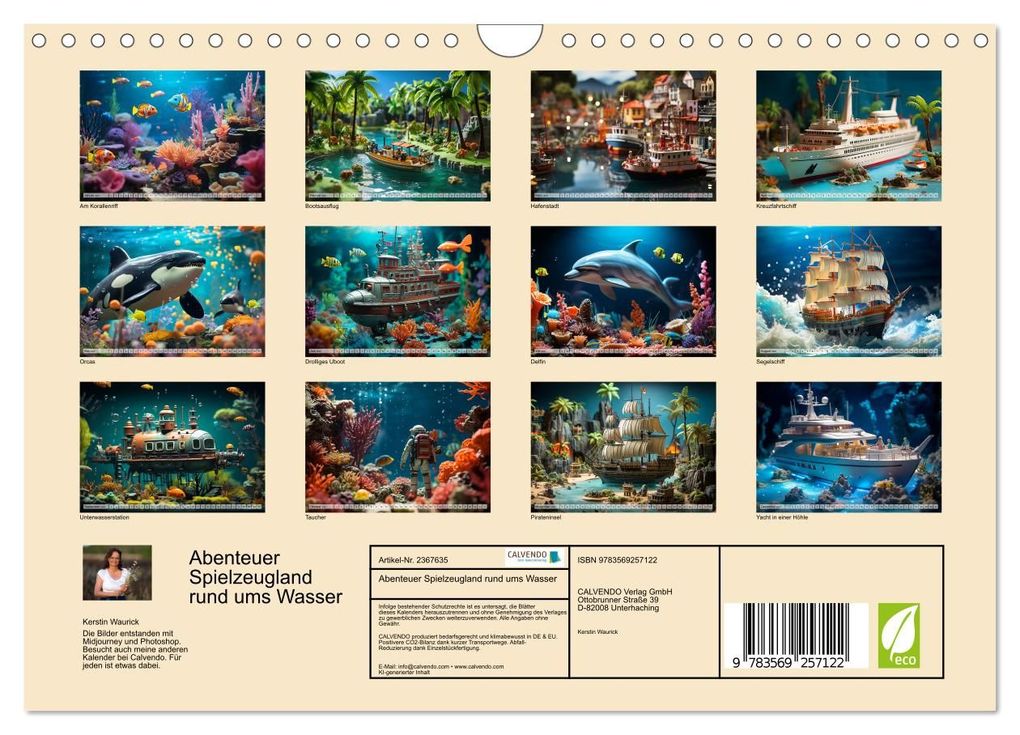 Weitere Ansicht: Abenteuer Spielzeugland rund ums Wasser (Wandkalender 2027 DIN A4 quer), CALVENDO Monatskalender | Kerstin Waurick, Calvendo