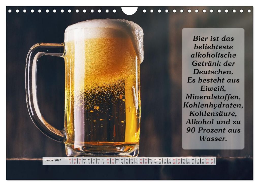 Weitere Ansicht: Wissenswertes über Bier (Wandkalender 2027 DIN A4 quer), CALVENDO Monatskalender | Gunter Kirsch, Calvendo