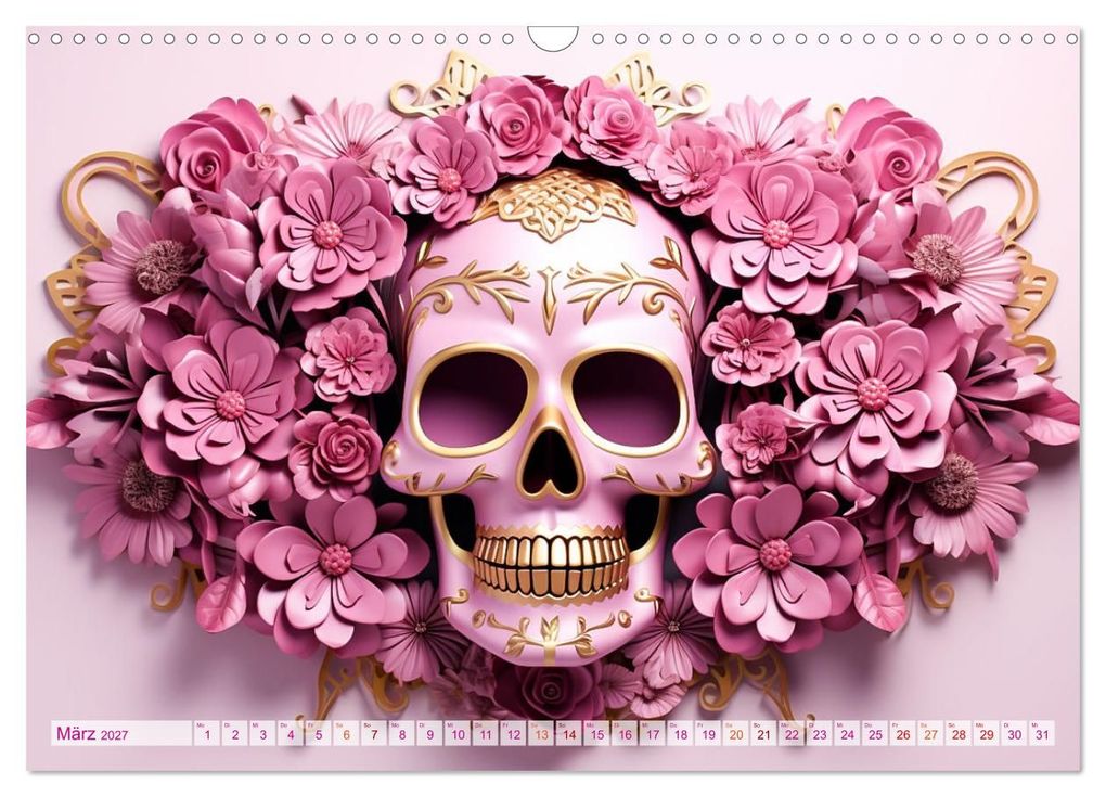 Weitere Ansicht: Skull Flower - Totenkopf ART (Wandkalender 2027 DIN A3 quer), CALVENDO Monatskalender | Dirk Meutzner, Calvendo