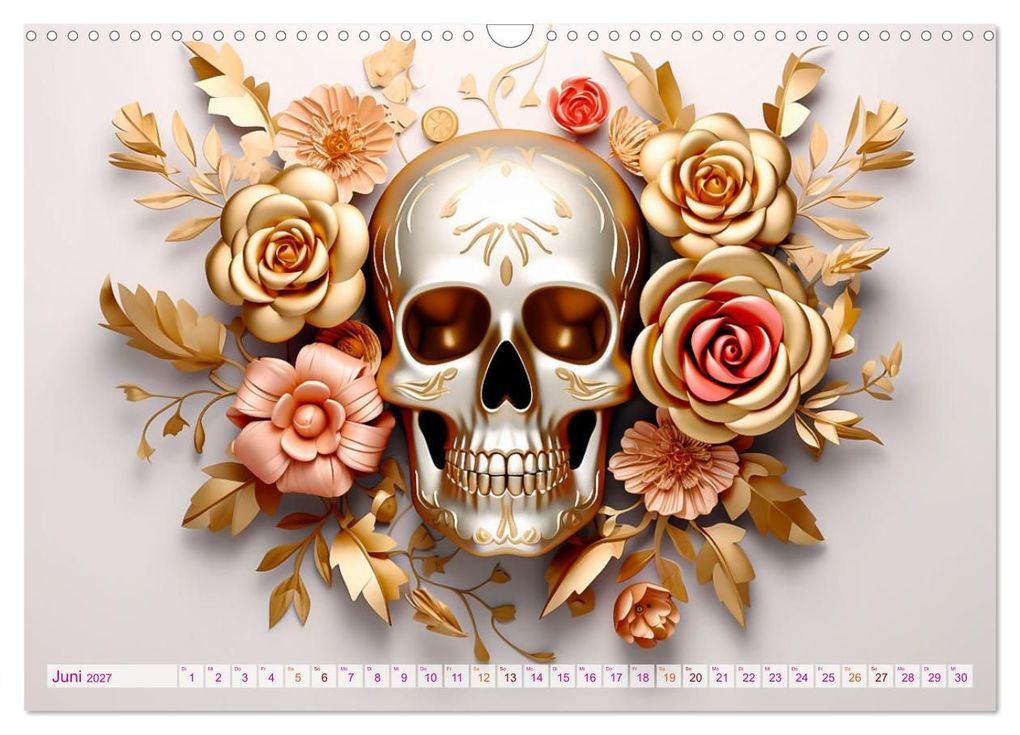 Weitere Ansicht: Skull Flower - Totenkopf ART (Wandkalender 2027 DIN A3 quer), CALVENDO Monatskalender | Dirk Meutzner, Calvendo