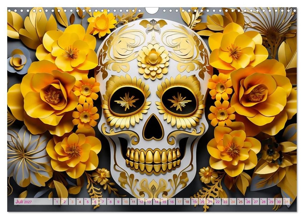 Weitere Ansicht: Skull Flower - Totenkopf ART (Wandkalender 2027 DIN A3 quer), CALVENDO Monatskalender | Dirk Meutzner, Calvendo