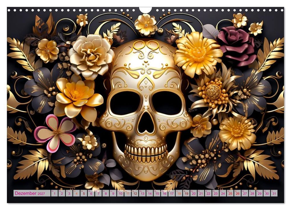 Weitere Ansicht: Skull Flower - Totenkopf ART (Wandkalender 2027 DIN A3 quer), CALVENDO Monatskalender | Dirk Meutzner, Calvendo