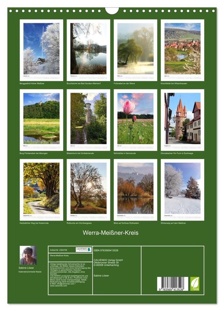 Weitere Ansicht: Werra-Meißner-Kreis (Wandkalender 2027 DIN A3 hoch), CALVENDO Monatskalender | Sabine Löwer, Calvendo