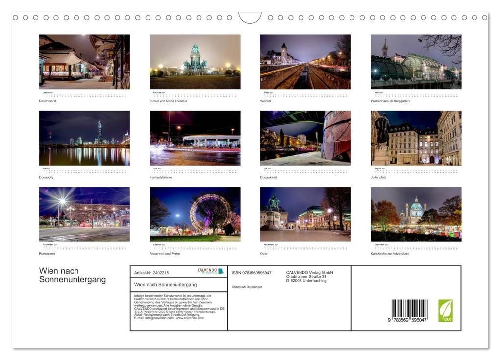 Weitere Ansicht: Wien nach Sonnenuntergang (Wandkalender 2027 DIN A3 quer), CALVENDO Monatskalender | Christoph Dopplinger, Calvendo