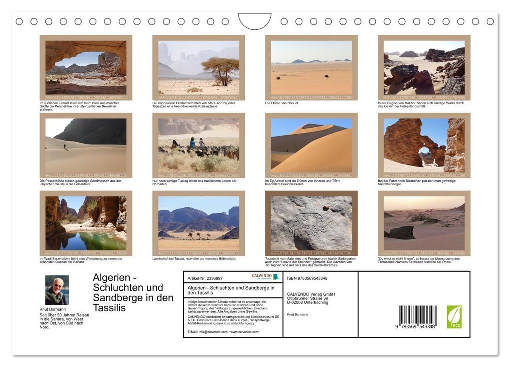 Weitere Ansicht: Algerien - Schluchten und Sandberge in den Tassilis (Wandkalender 2027 DIN A4 quer), CALVENDO Monatskalender | Knut Bormann, Calvendo