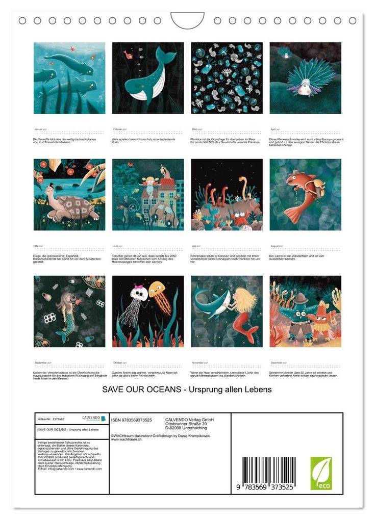 Weitere Ansicht: SAVE OUR OCEANS - Ursprung allen Lebens (Wandkalender 2027 DIN A4 hoch), CALVENDO Monatskalender | Danja Krampikowski