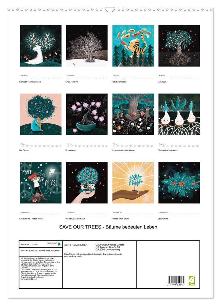 Weitere Ansicht: SAVE OUR TREES - Bäume bedeuten Leben (Wandkalender 2027 DIN A2 hoch), CALVENDO Monatskalender | Danja Krampikowski