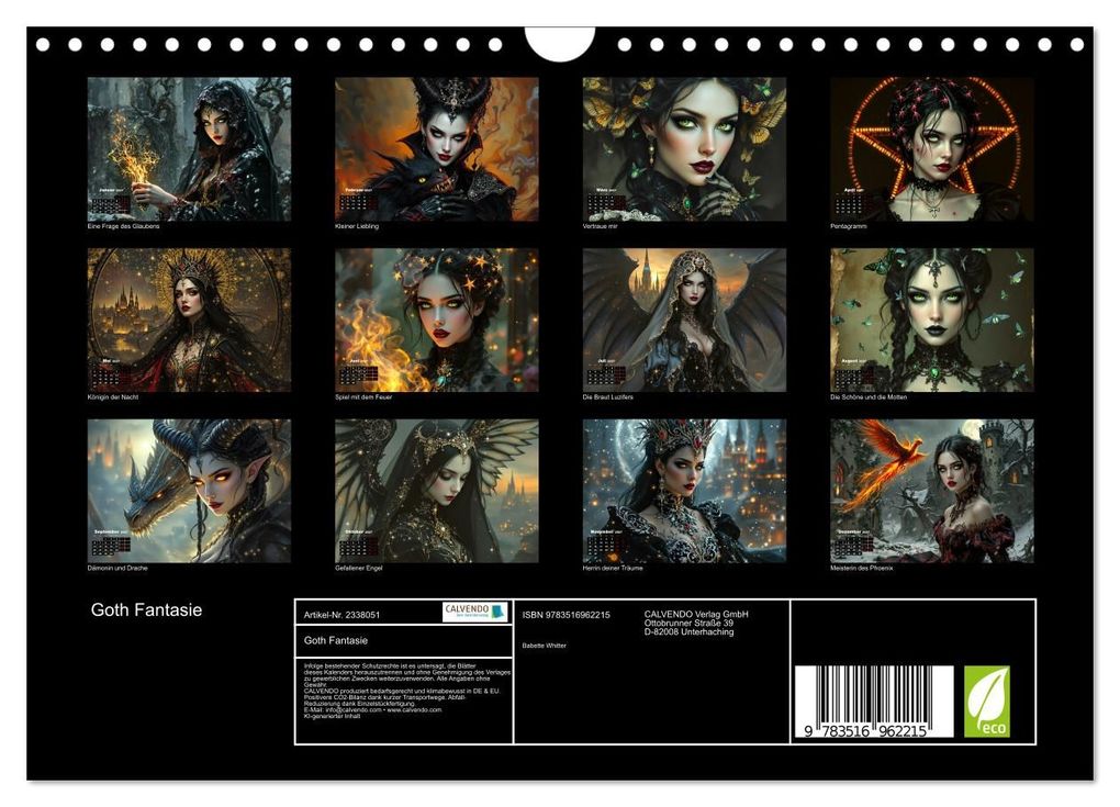Weitere Ansicht: Goth Fantasie (Wandkalender 2027 DIN A4 quer), CALVENDO Monatskalender | Calvendo