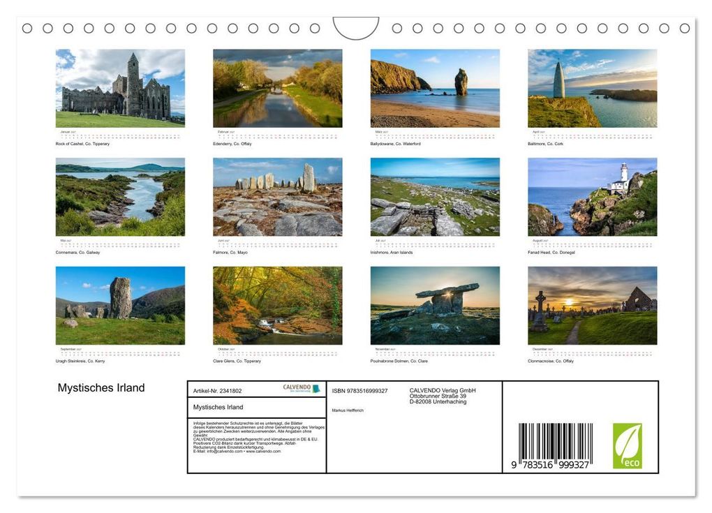 Weitere Ansicht: Mystisches Irland (Wandkalender 2027 DIN A4 quer), CALVENDO Monatskalender | Markus Helfferich, Calvendo