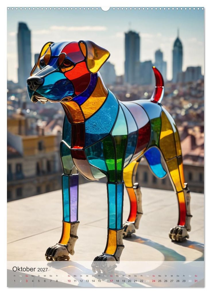 Weitere Ansicht: Tiere aus Glas - Hunde (Wandkalender 2027 DIN A2 hoch), CALVENDO Monatskalender | Stanley Hinz, Calvendo
