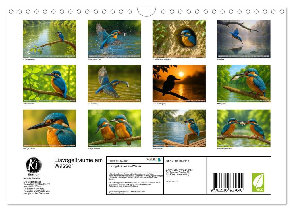 Weitere Ansicht: Eisvogelträume am Wasser (Wandkalender 2027 DIN A4 quer), CALVENDO Monatskalender | Kerstin Waurick, Calvendo