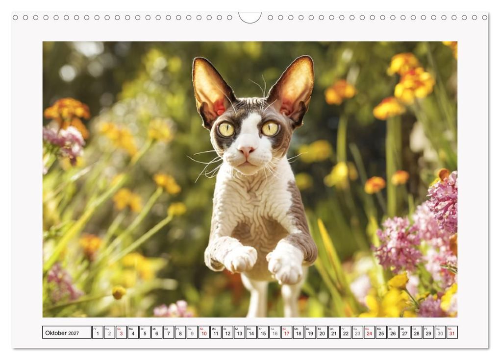 Weitere Ansicht: Cornish Rex Katzen. Ein Hauch von Extravaganz mit Locken und Charakter (Wandkalender 2027 DIN A3 quer), CALVENDO Monatskalender | Rose Hurley, Calvendo