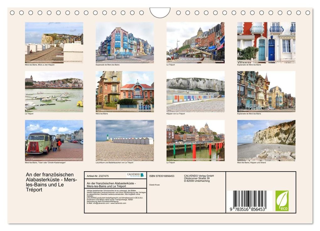Weitere Ansicht: An der französischen Alabasterküste - Mers-les-Bains und Le Tréport (Wandkalender 2027 DIN A4 quer), CALVENDO Monatskalender | Gisela Kruse, Calvendo