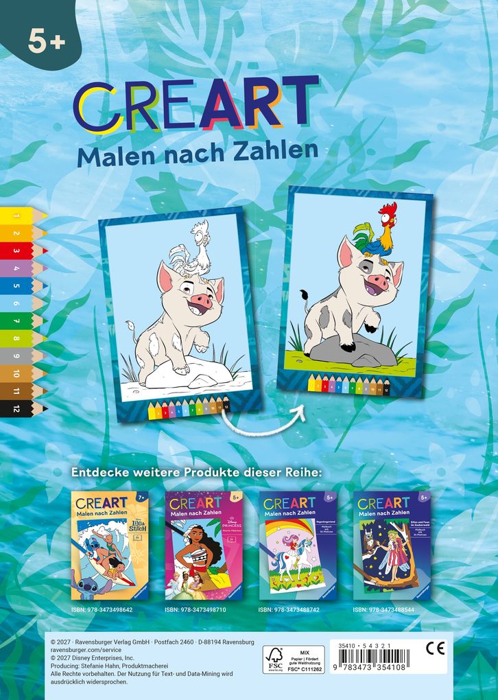 Weitere Ansicht: CreArt Malen nach Zahlen ab 5 Disney - Vaiana