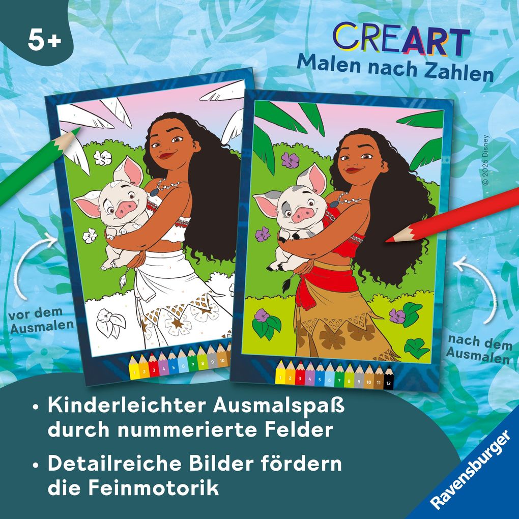 Weitere Ansicht: CreArt Malen nach Zahlen ab 5 Disney - Vaiana