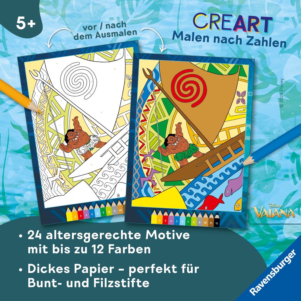 Weitere Ansicht: CreArt Malen nach Zahlen ab 5 Disney - Vaiana