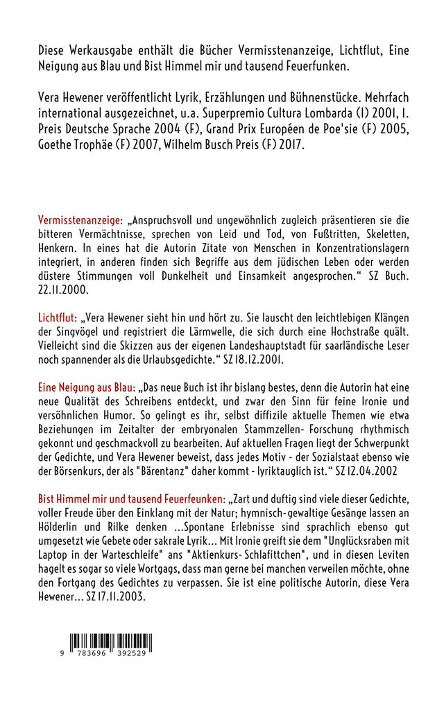 Weitere Ansicht: Werkausgabe Band II | Vera Hewener