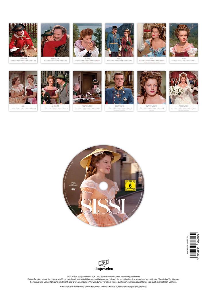 Weitere Ansicht: Sissi - Kalender 2027 inkl. DVD (Wandkalender / Fotokalender) (Filmjuwelen)