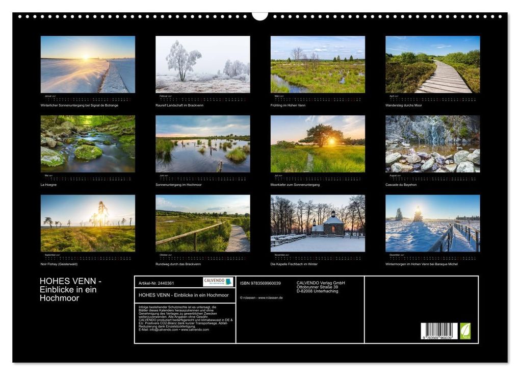 Weitere Ansicht: HOHES VENN - Einblicke in ein Hochmoor (Wandkalender 2027 DIN A2 quer), CALVENDO Monatskalender | rclassen, Calvendo