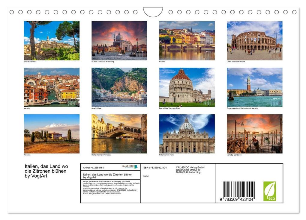 Weitere Ansicht: Italien, das Land wo die Zitronen blühen by VogtArt (Wandkalender 2027 DIN A4 quer), CALVENDO Monatskalender | VogtArt, Calvendo